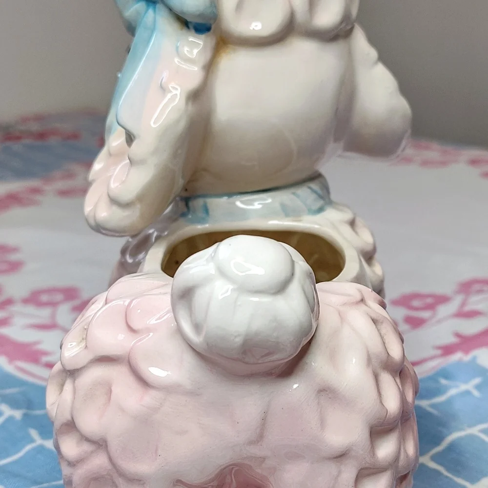 Antique Glazed Ceramic Poodle Planter With Beautiful details, Colors and Charm! - Picture 6 of 7